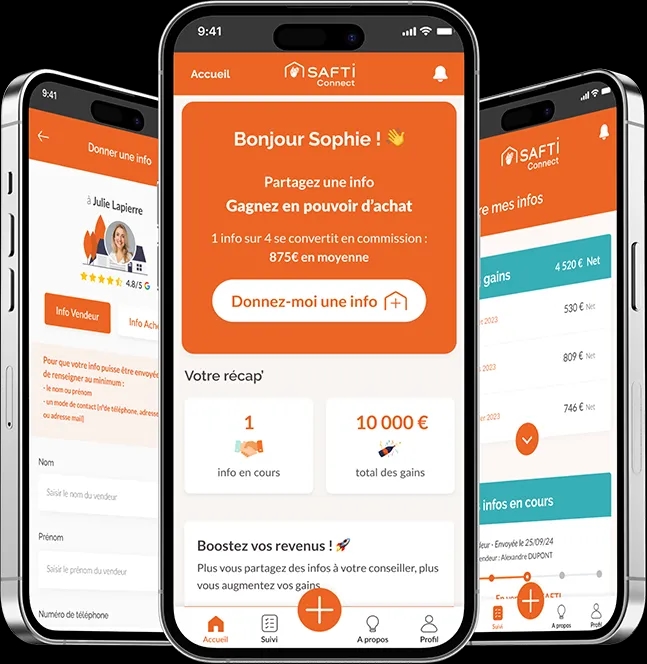 SAFTI Connect : Partagez une info immobilière et gagnez 875€ en moyenne